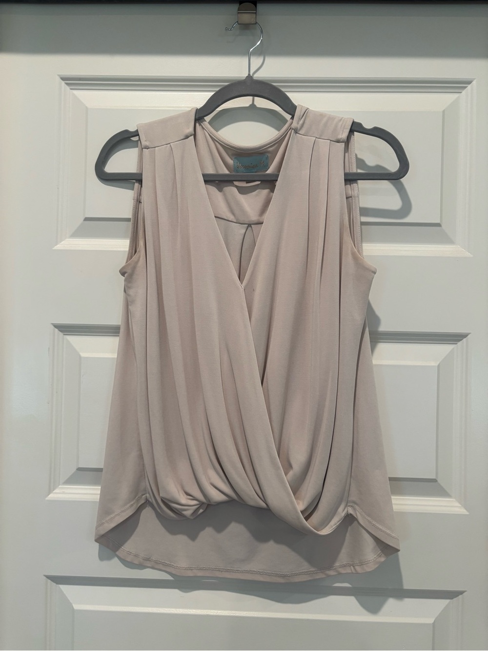 Veronica M. Sleeveless Draped V-Neck Top
